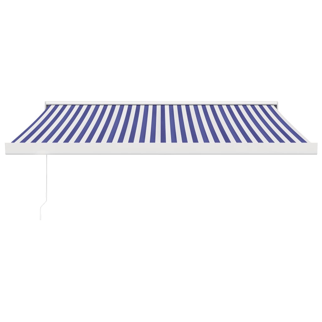 Gelenkarmmarkise Blau und Weiß 3x2,5 m Stoff und Aluminium