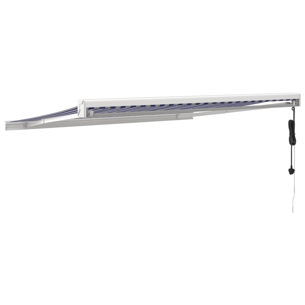 Gelenkarmmarkise Blau und Weiß 3x2,5 m Stoff und Aluminium