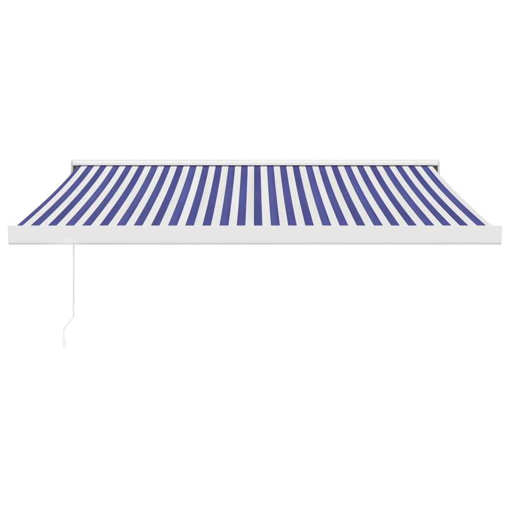 Gelenkarmmarkise Blau und Weiß 3,5x2,5 m Stoff und Aluminium