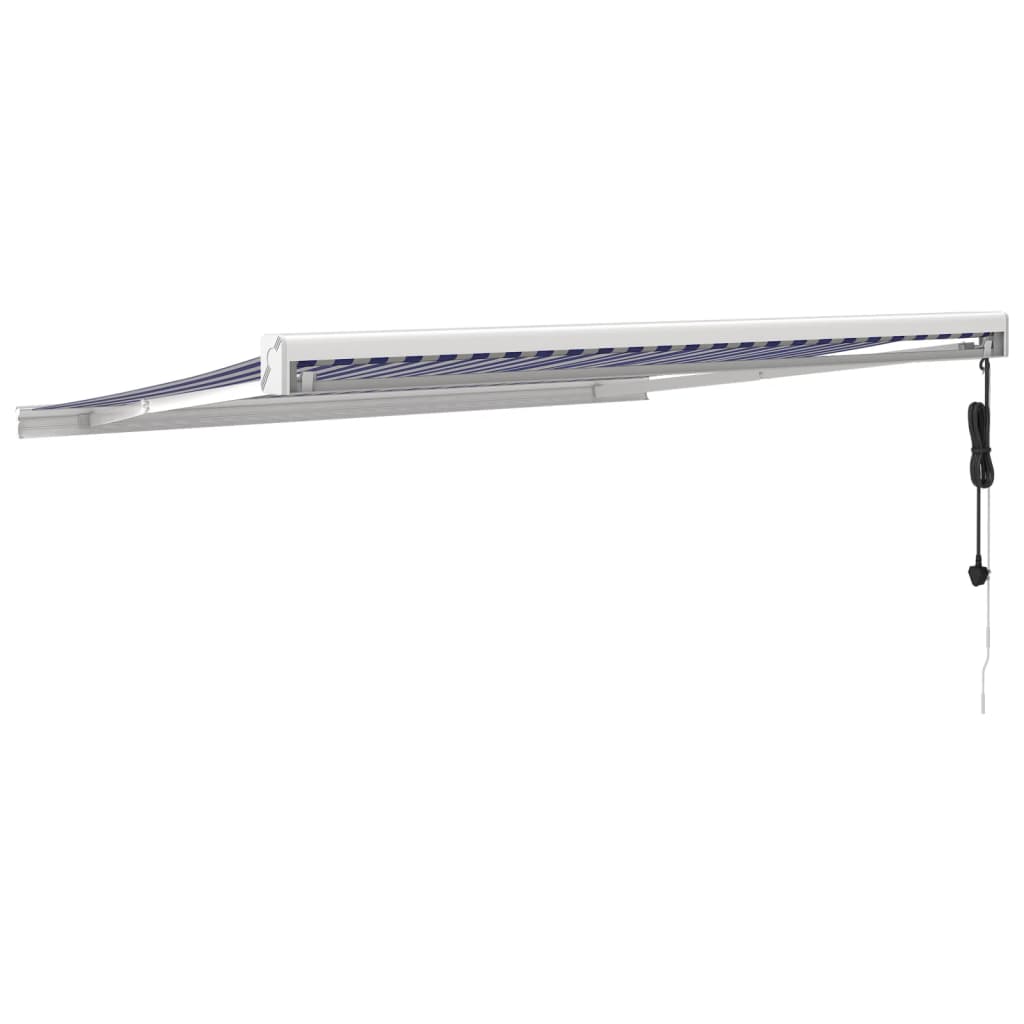 Gelenkarmmarkise Blau und Weiß 3,5x2,5 m Stoff und Aluminium