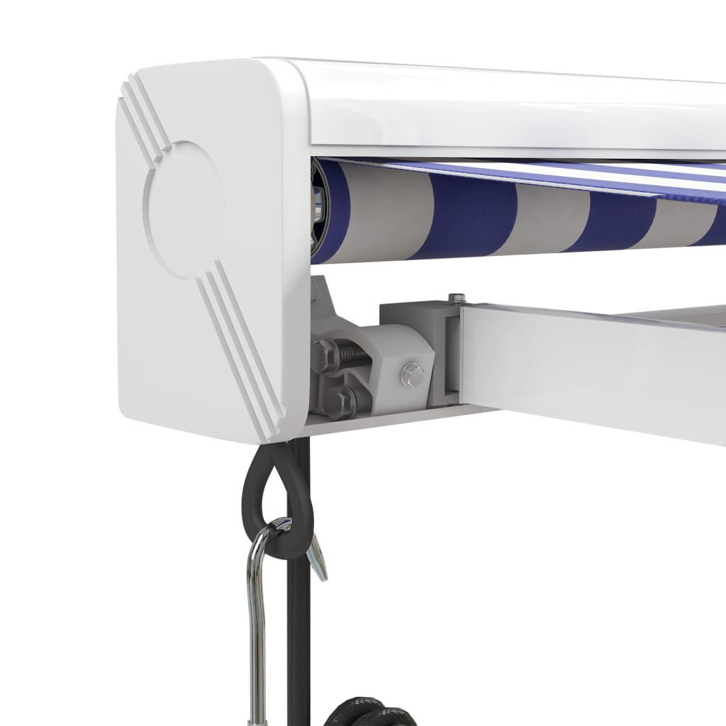 Gelenkarmmarkise Blau und Weiß 3,5x2,5 m Stoff und Aluminium
