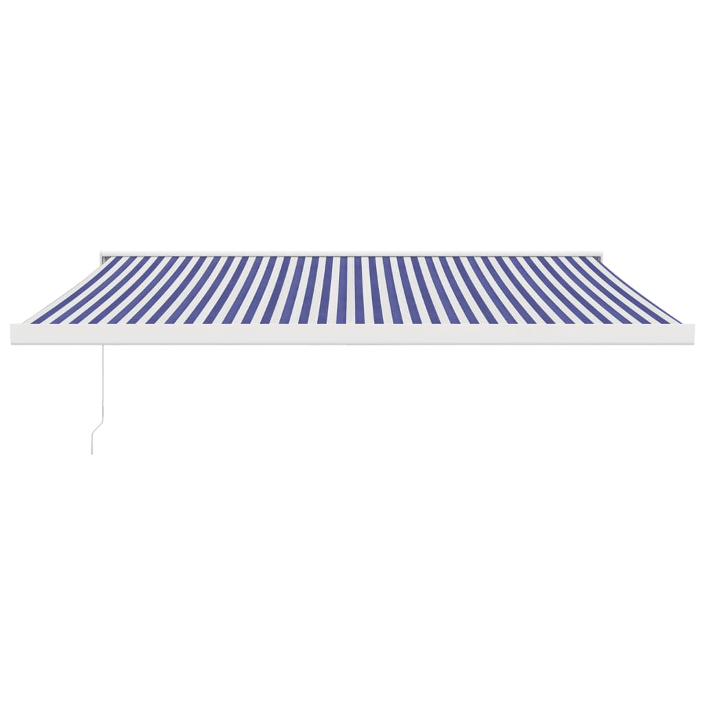 Gelenkarmmarkise Blau und Weiß 4x3 m Stoff und Aluminium