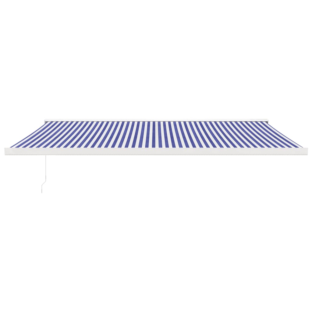 Gelenkarmmarkise Blau und Weiß 5x3 m Stoff und Aluminium