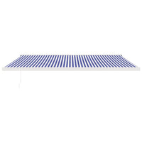 Thumbnail for Gelenkarmmarkise Blau und Weiß 5x3 m Stoff und Aluminium
