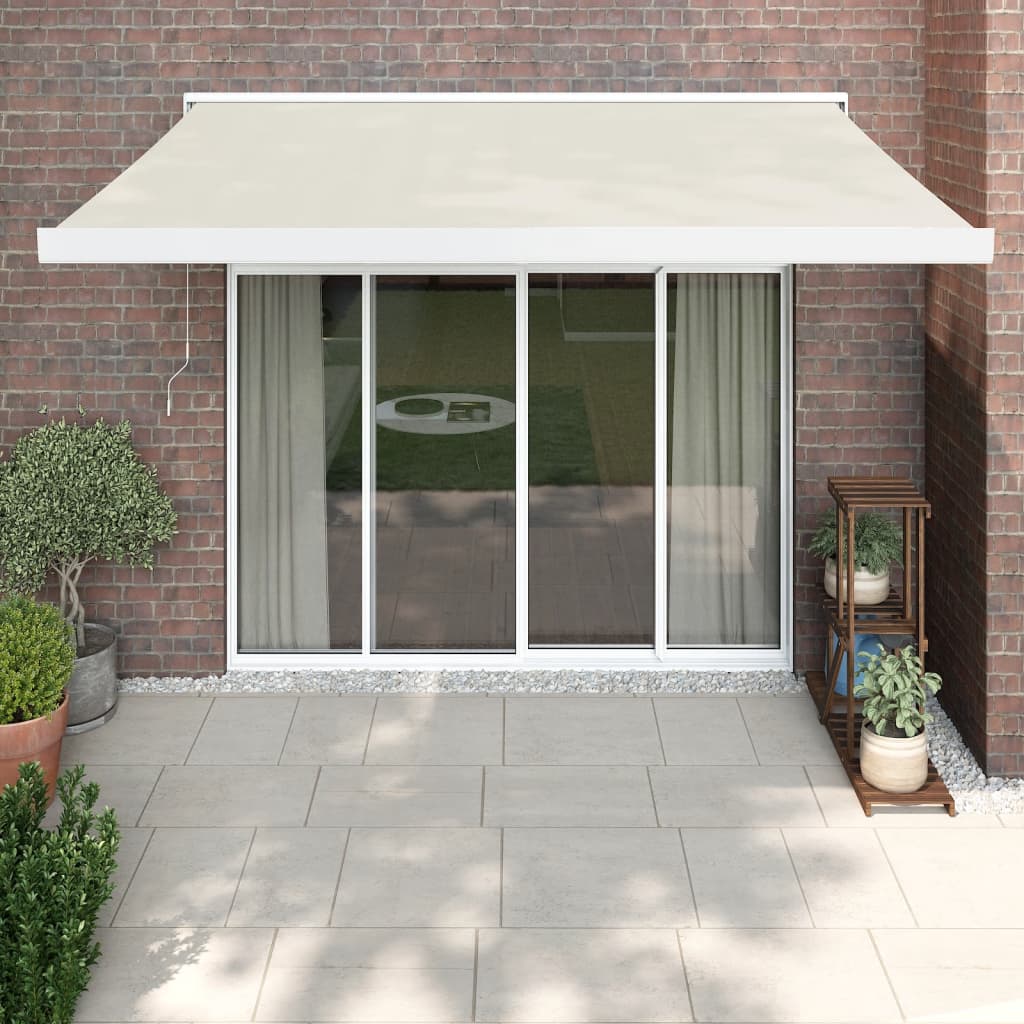 Gelenkarmmarkise Creme 3x2,5 m Stoff und Aluminium