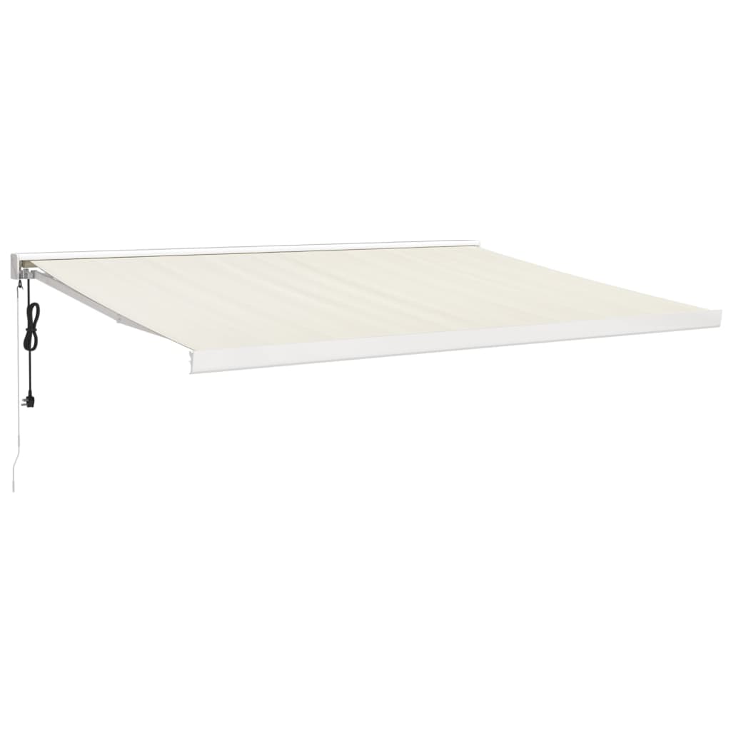 Gelenkarmmarkise Creme 4x3 m Stoff und Aluminium