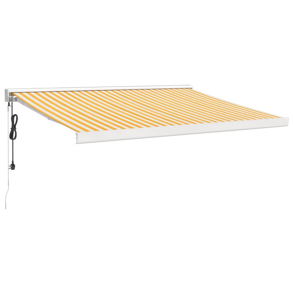 Gelenkarmmarkise Gelb und Weiß 3x2,5 m Stoff und Aluminium
