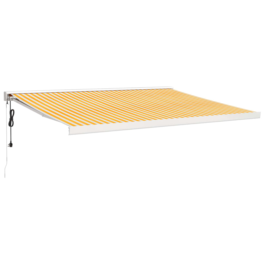 Gelenkarmmarkise Gelb und Weiß 4x3 m Stoff und Aluminium