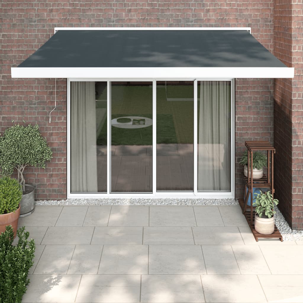 Gelenkarmmarkise Anthrazit 3x2,5 m Stoff und Aluminium
