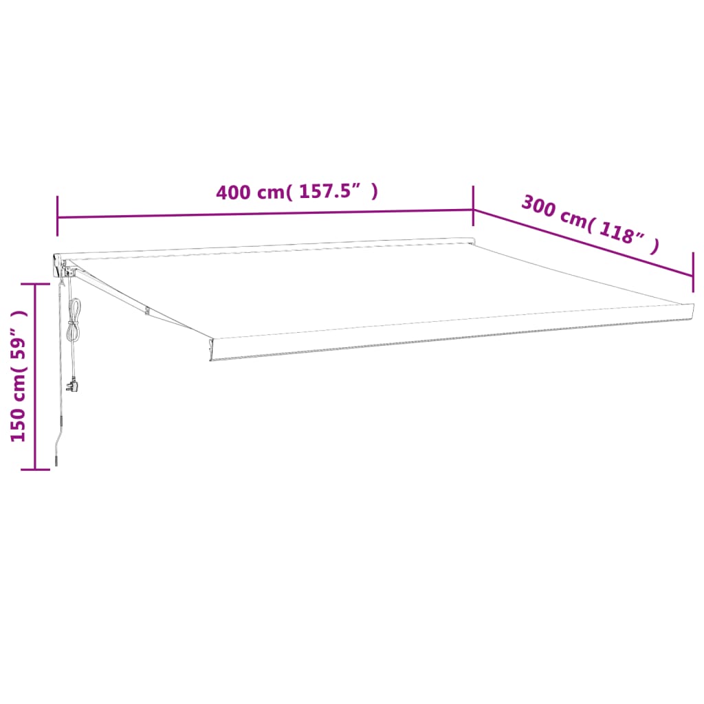 Gelenkarmmarkise Anthrazit 4x3 m Stoff und Aluminium