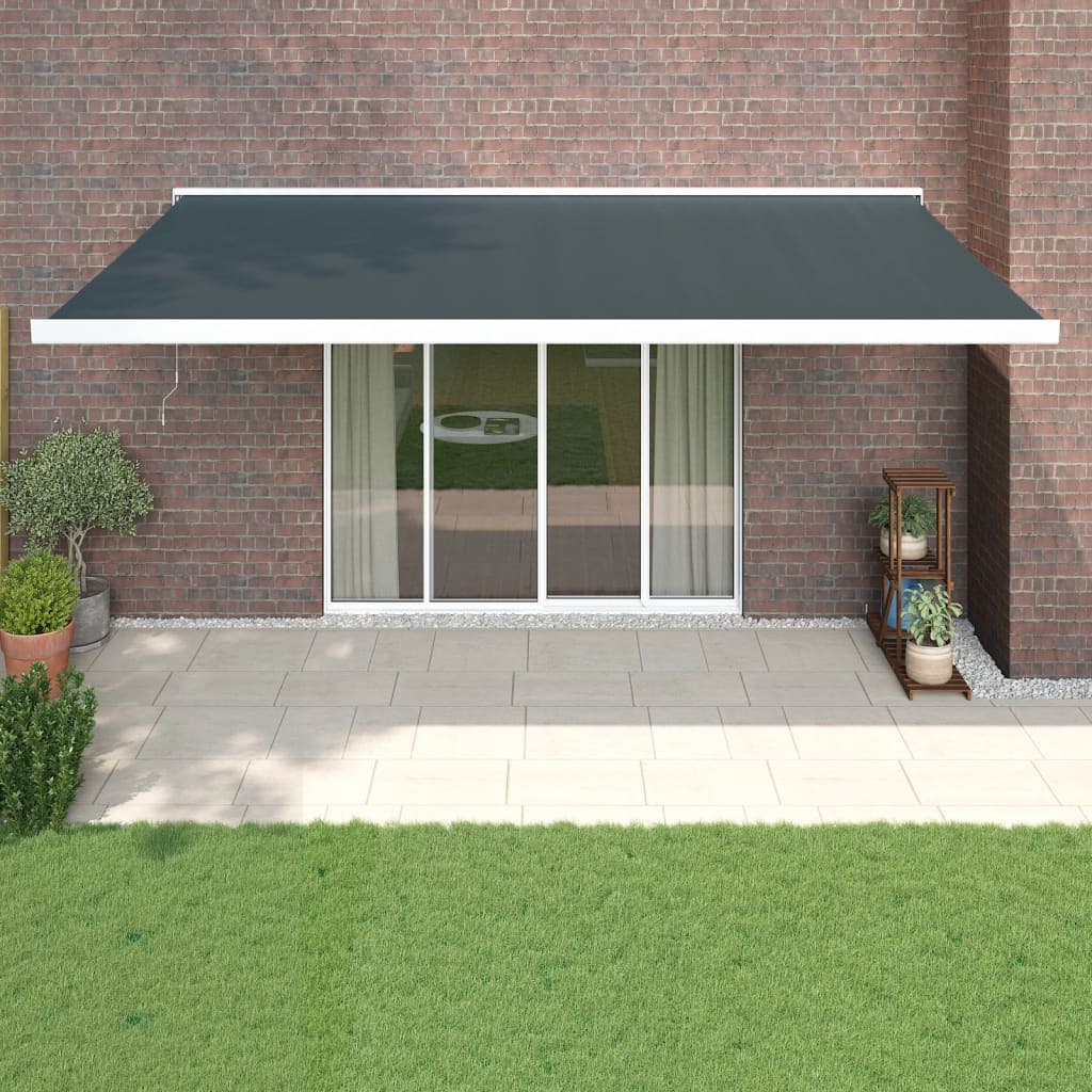 Gelenkarmmarkise Anthrazit 5x3 m Stoff und Aluminium