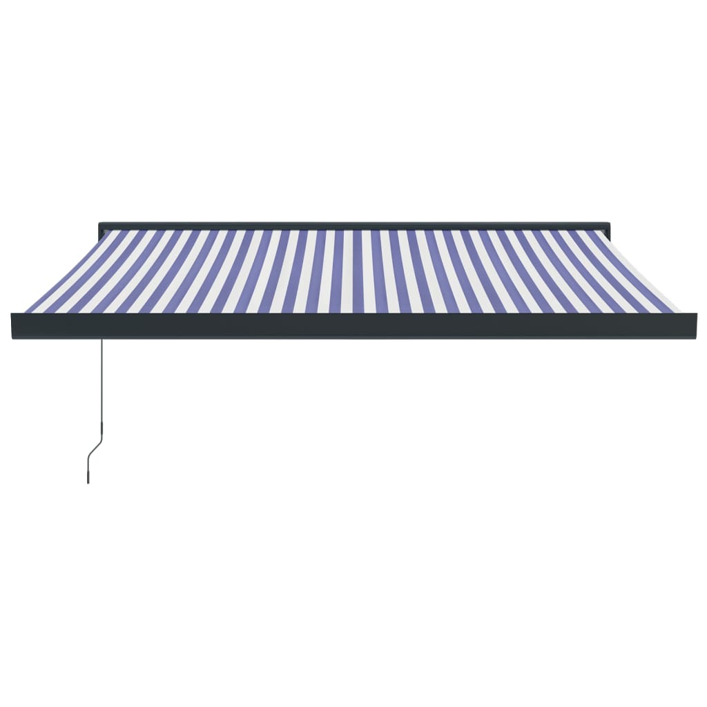 Gelenkarmmarkise Blau und Weiß 3x2,5 m Stoff und Aluminium