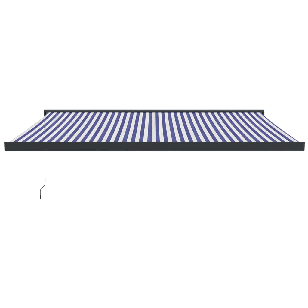 Gelenkarmmarkise Blau und Weiß 4x3 m Stoff und Aluminium