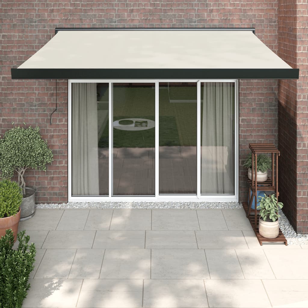 Gelenkarmmarkise Creme 3x2,5 m Stoff und Aluminium