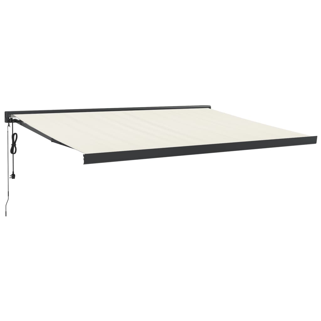 Gelenkarmmarkise Creme 4x3 m Stoff und Aluminium