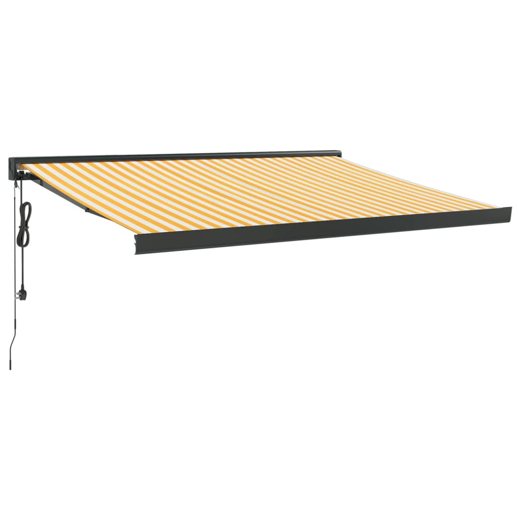 Gelenkarmmarkise Gelb und Weiß 3x2,5 m Stoff und Aluminium