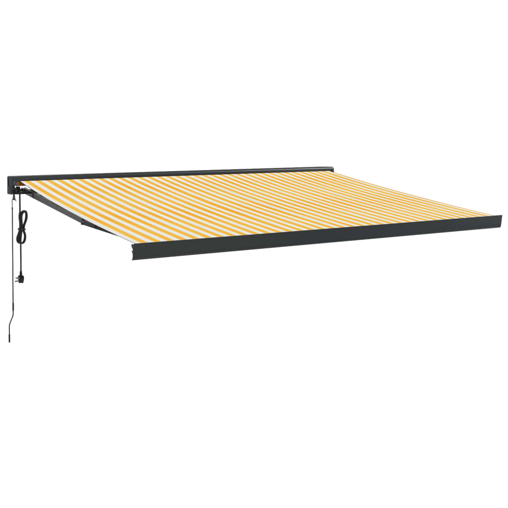 Gelenkarmmarkise Gelb und Weiß 4,5x3 m Stoff und Aluminium