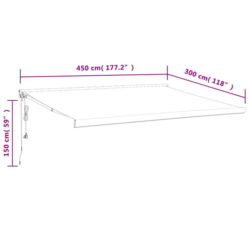 Gelenkarmmarkise Gelb und Weiß 4,5x3 m Stoff und Aluminium
