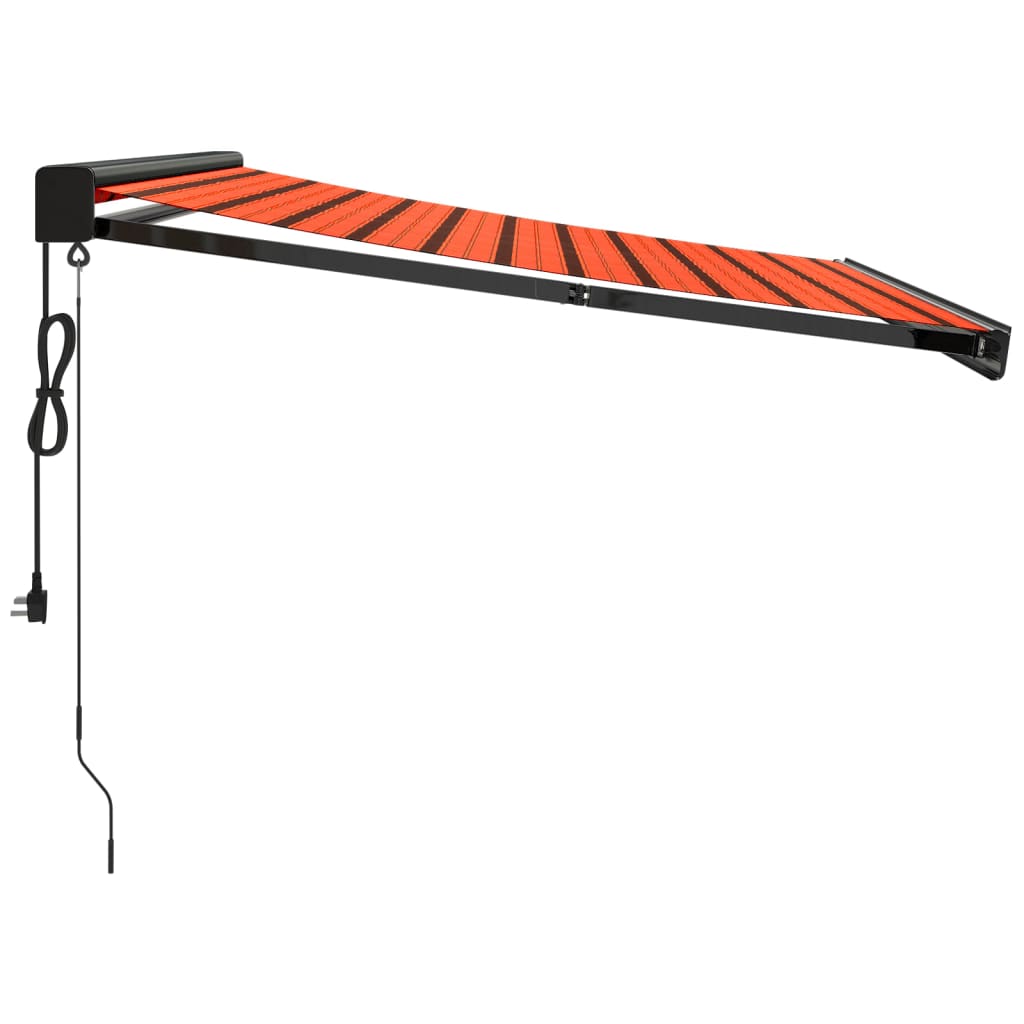 Gelenkarmmarkise Orange und Braun 3x2,5 m Stoff und Aluminium