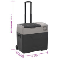 Thumbnail for Kühlbox mit Rollen und Griff Schwarz & Grau 30 L Polypropylen