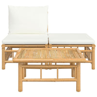 Thumbnail for 3-tlg. Garten-Lounge-Set mit Kissen Creme Bambus