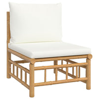 Thumbnail for 3-tlg. Garten-Lounge-Set mit Kissen Creme Bambus