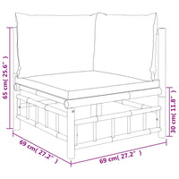 Thumbnail for 2-tlg. Garten-Lounge-Set mit Cremeweißen Kissen Bambus