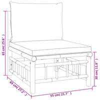 Thumbnail for 2-tlg. Garten-Lounge-Set mit Dunkelgrauen Kissen Bambus
