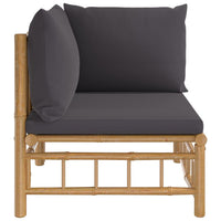 Thumbnail for Garten-Ecksofa mit Dunkelgrauen Kissen Bambus