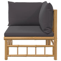 Thumbnail for Garten-Ecksofa mit Dunkelgrauen Kissen Bambus