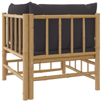 Thumbnail for Garten-Ecksofa mit Dunkelgrauen Kissen Bambus