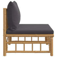 Thumbnail for Garten-Mittelsofa mit Dunkelgrauen Kissen Bambus