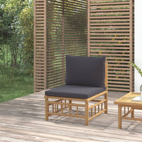 Thumbnail for Garten-Mittelsofa mit Dunkelgrauen Kissen Bambus