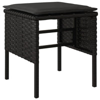 Thumbnail for Gartenhocker mit Kissen 4 Stk. Schwarz Poly Rattan