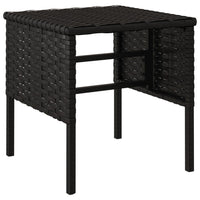 Thumbnail for Gartenhocker mit Kissen 4 Stk. Schwarz Poly Rattan