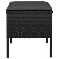 Thumbnail for Gartenhocker mit Kissen 4 Stk. Schwarz Poly Rattan