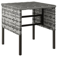 Thumbnail for Gartenhocker mit Kissen 4 Stk. Grau Poly Rattan