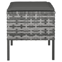Thumbnail for Gartenhocker mit Kissen 4 Stk. Grau Poly Rattan