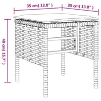 Thumbnail for Gartenhocker mit Kissen 4 Stk. Grau Poly Rattan