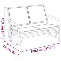 Thumbnail for Garten-Schaukelbank Braun 120,5x76x86,5 cm Textilen & Stahl