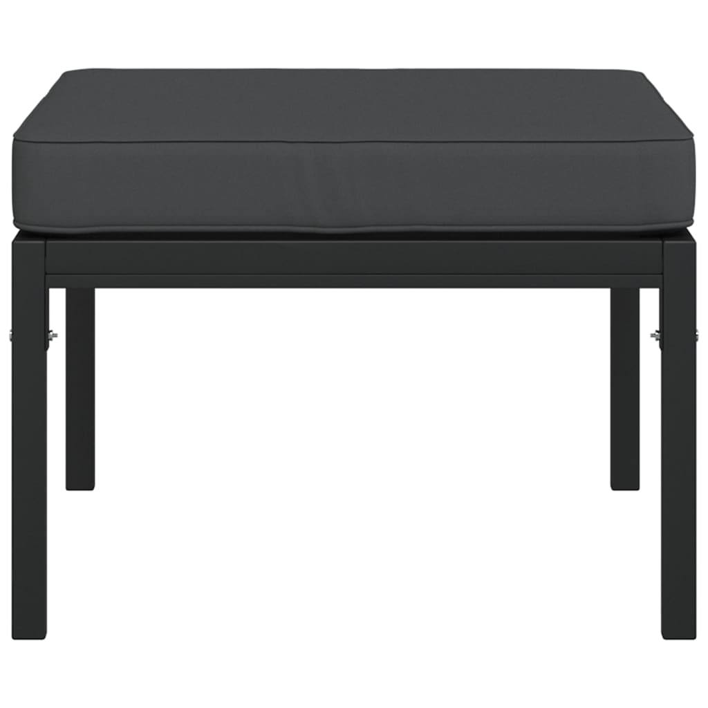 Gartenhocker mit Grauen Kissen 2 Stk. 60x60x35 cm Stahl
