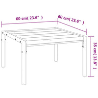 Thumbnail for Garten-Couchtisch Schwarz 60x60x35 cm Stahl