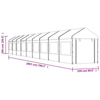Thumbnail for Pavillon mit Dach Weiß 20,07x2,28x2,69 m Polyethylen