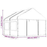 Thumbnail for Pavillon mit Dach Weiß 4,46x4,08x3,22 m Polyethylen