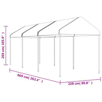 Thumbnail for Pavillon mit Dach Weiß 6,69x2,28x2,69 m Polyethylen