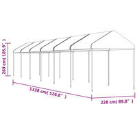 Thumbnail for Pavillon mit Dach Weiß 13,38x2,28x2,69 m Polyethylen