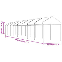 Thumbnail for Pavillon mit Dach Weiß 17,84x2,28x2,69 m Polyethylen