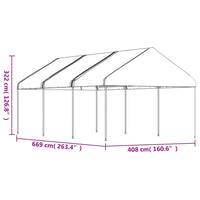 Thumbnail for Pavillon mit Dach Weiß 6,69 x 4,08 x 3,22 m Polyethylen