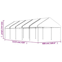 Thumbnail for Pavillon mit Dach Weiß 11,15x4,08x3,22 m Polyethylen
