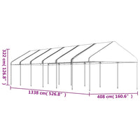 Thumbnail for Pavillon mit Dach Weiß 13,38x4,08x3,22 m Polyethylen